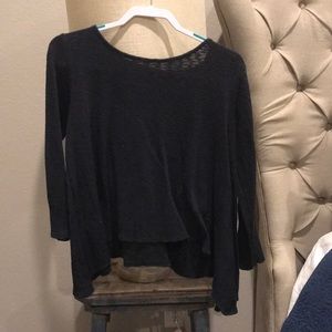 Anthropologie black flowy shirt